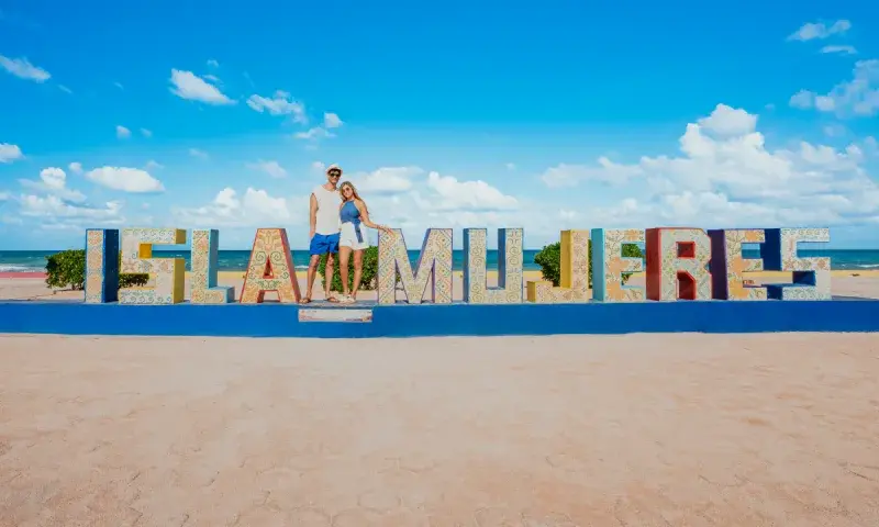 Photo in Isla Mujeres letters